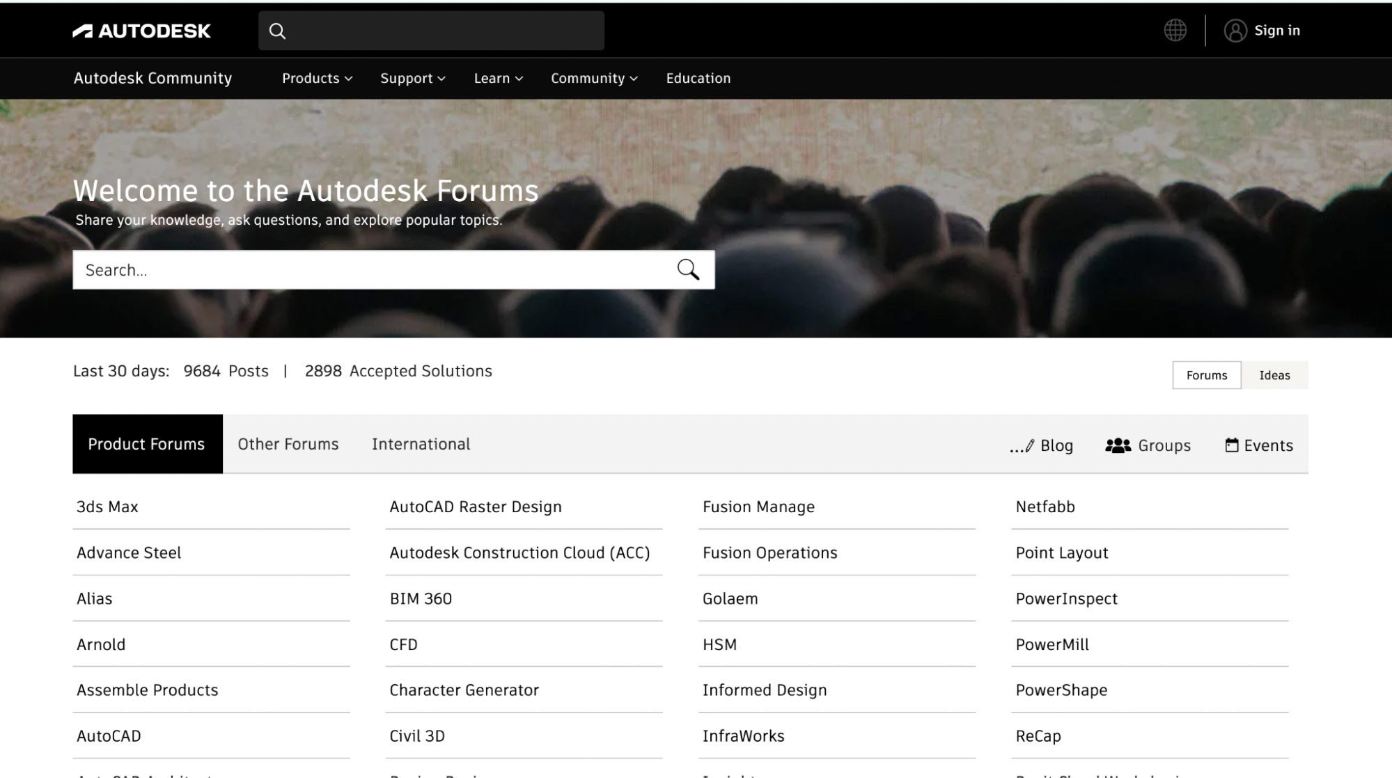example of autodesk's online forum