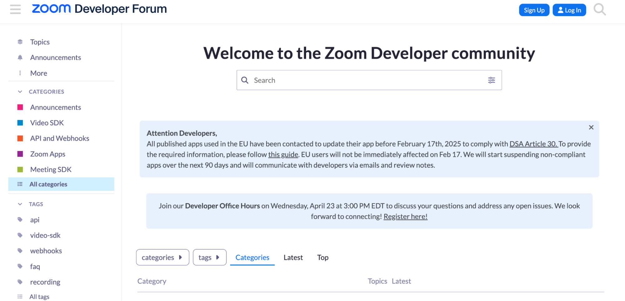 example of zoom's online forum